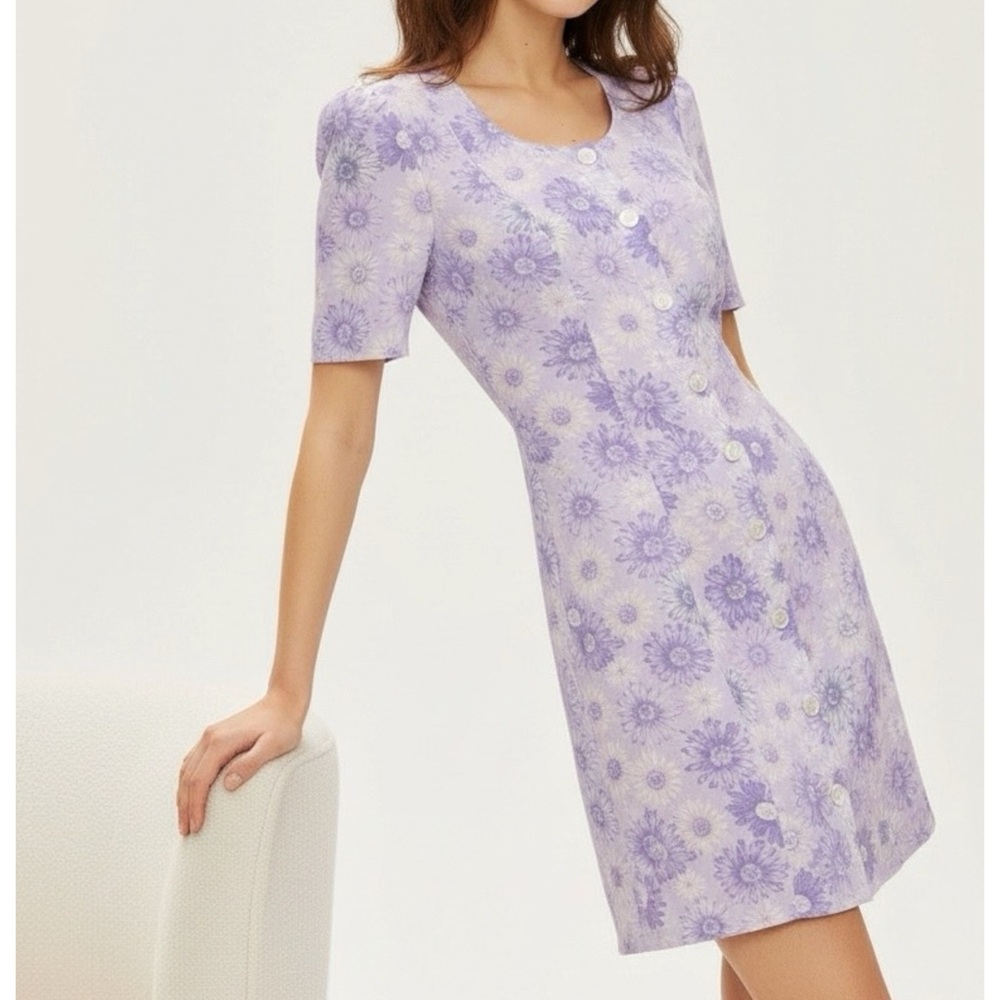 ROUJE Mathy Mini Dress, Lilac Sunflower, FR34/US2